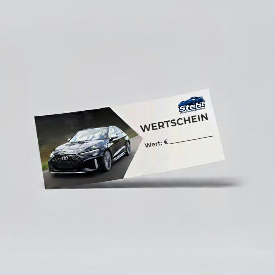 Wertgutschein für Sportwagen Stehl